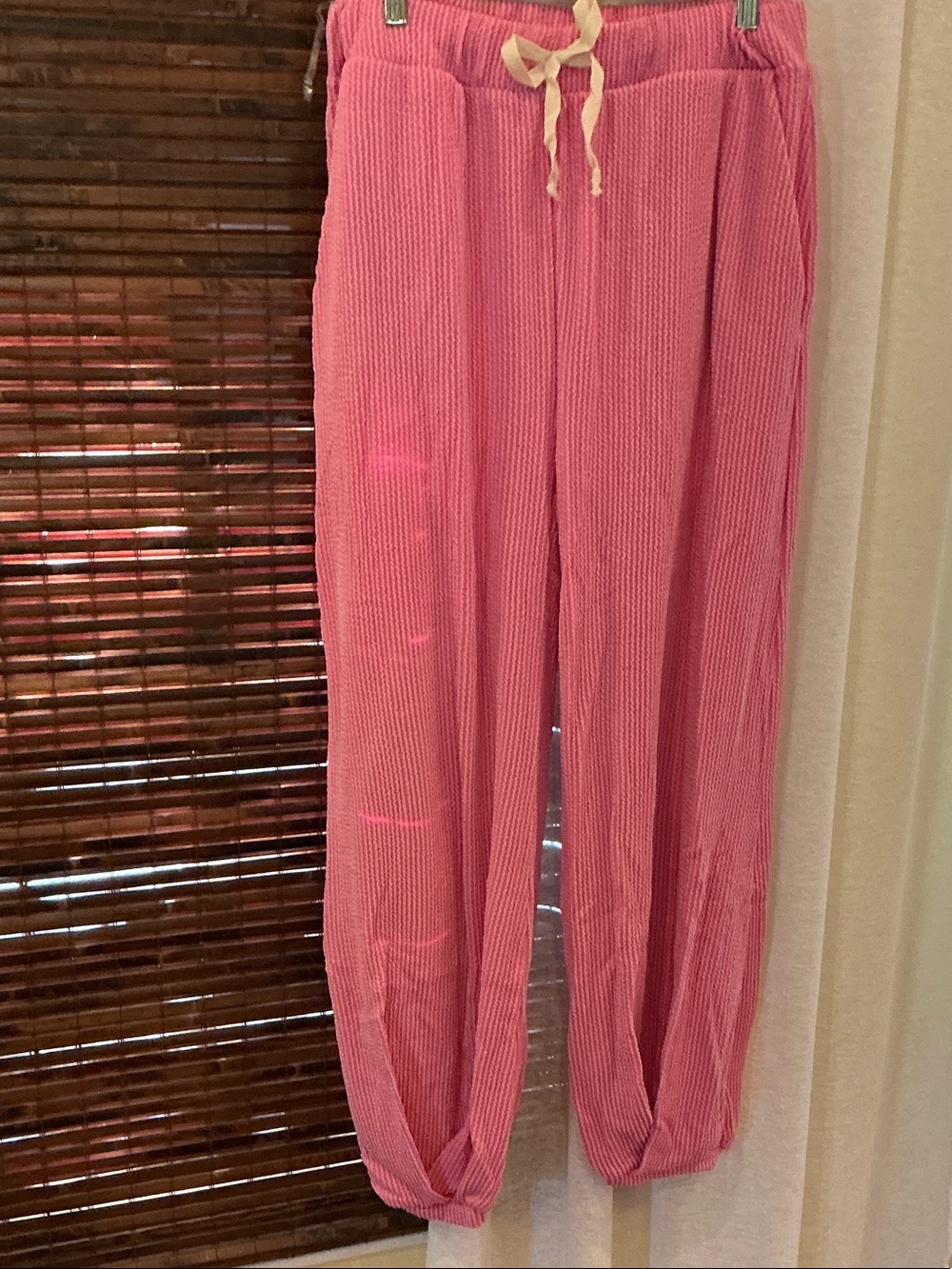 entro Ribbed Drawstring Joggers - Bright Pink